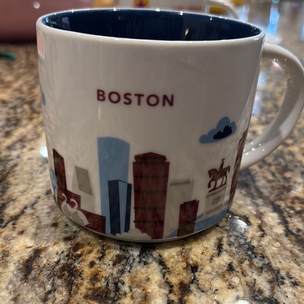 Starbucks Boston Skyline Mug - Blue and White